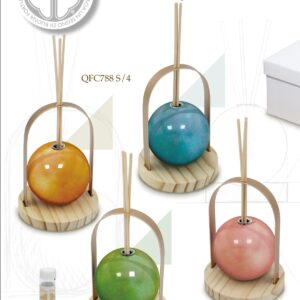Bomboniere Solidali Quadrifoglio - Profumatore/Diffusore in Porcellana su base di Legno - immagine 3