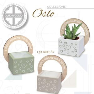 Bomboniere Solidali Quadrifoglio - Vasi Porta-Piante in Terracotta con Arco in Legno - immagine 3