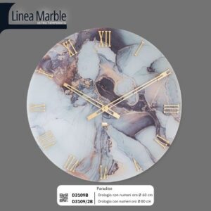Orologio da Parete in Vetro Temperato Bianco/Tortora  60 - 80 cm stampa a caldo Made in Italy First Class D3109B