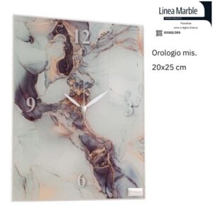 Orologio da tavolo in Vetro Molato Bianco - Tortora  Made in Italy - First Class D3102S