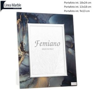 Porta Foto  in Vetro Temperato Blu - Oro  Made in Italy First Class D3101