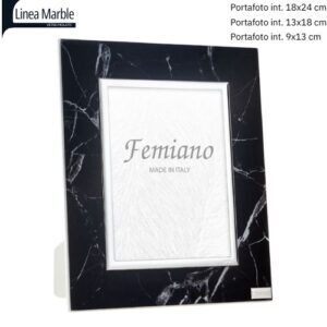 Porta Foto Cornice in Vetro Molato Marmo Nero  Made in Italy - First Class D3100