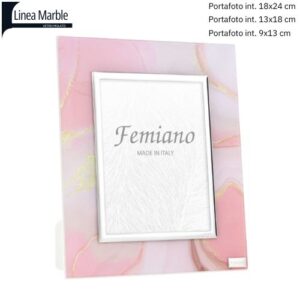 Porta Foto Cornice in Vetro Molato Rosa - Oro  Made in Italy - First Class D3103