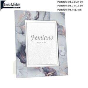 Porta Foto Cornice in Vetro Molato Bianco-Tortora  Made in Italy - First Class D3102