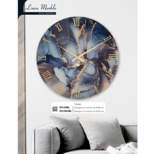 Orologio da Parete in Vetro Temperato Blu 60 - 80 cm stampa a caldo Made in Italy First Class D3109BL - immagine 2