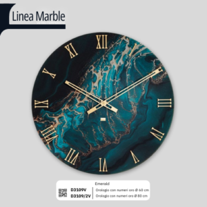 Orologio da Parete in Vetro Temperato Ottanio  60 - 80 cm stampa a caldo Made in Italy First Class D3109V